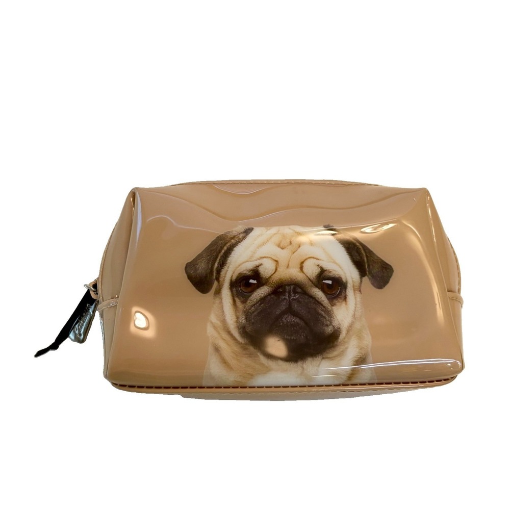CATSEYE‎ LONDON PUG DOG Brown SMALL MAKEUP POUCH Beauty BAG TRAVEL CASE